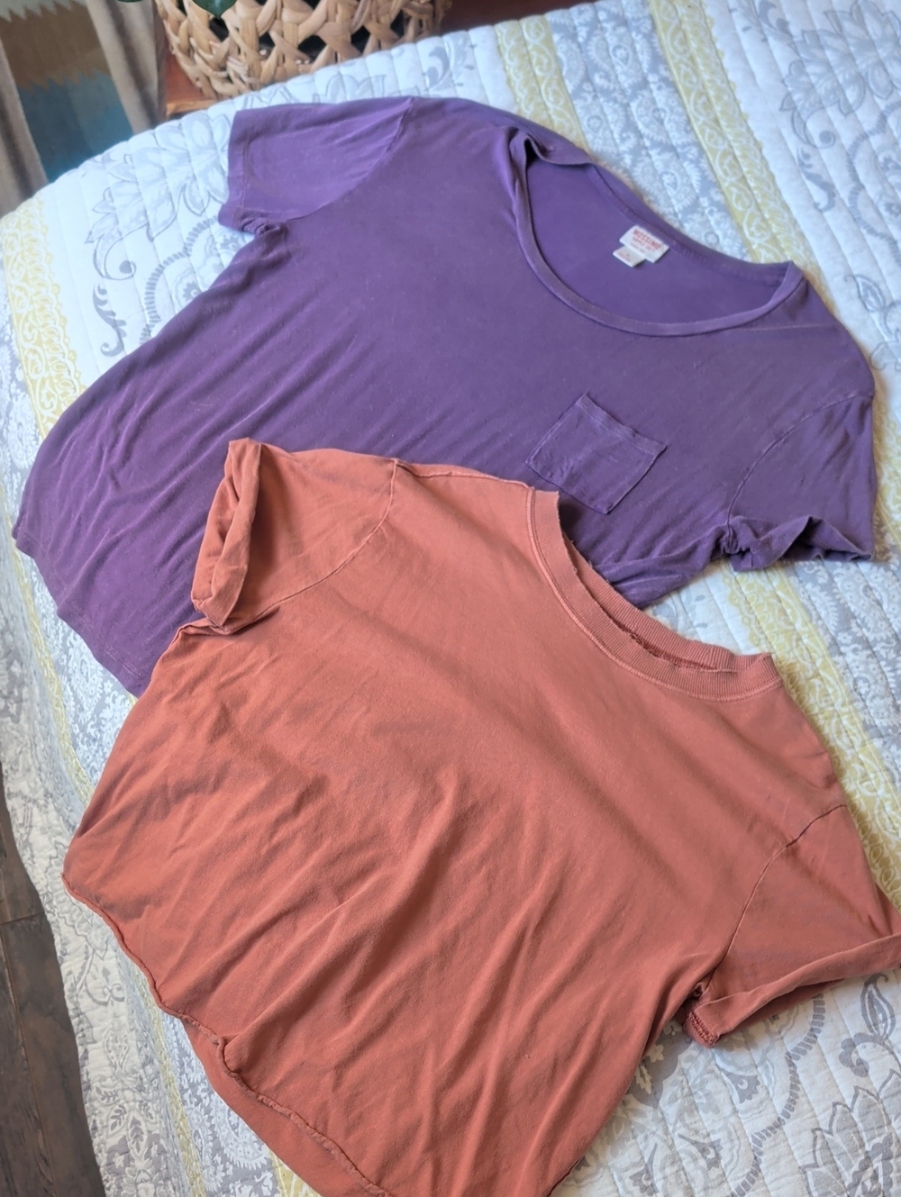 Mossimo Supply Co. Short Sleeve Tees in Purple and Rust